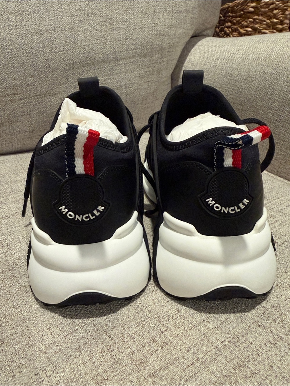 NIB- Authentic Moncler Sneakers Authenticity Card, Dust Bags- Lunarove Size 8.5 - Picture 3 of 11